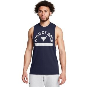 Under Armour UA Project Rock Payoff Graphic Tank Top Mens XL Navy NEW